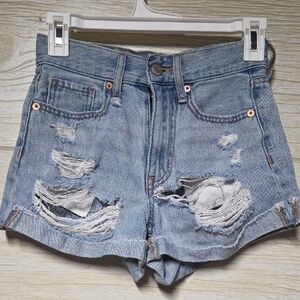 Aeropostale Light Blue Distressed Denim Shorts